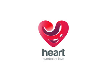 Love Heart Logo abstract design. Cardiology. Valentine Day icon