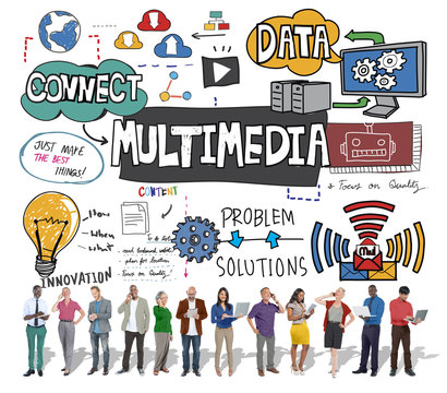 Multimedia Entertainment Social Media Content Concept