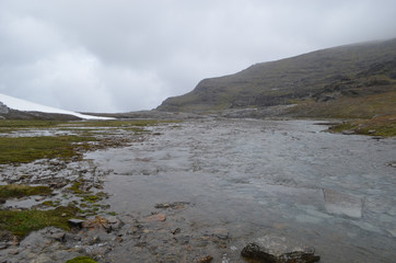 Rocky river in subarctic mountains, Swedish Lapland