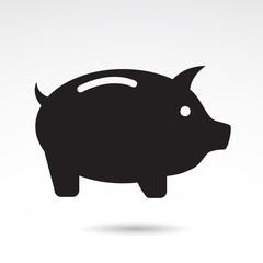 Pig icon isolated on white background. Vector art.