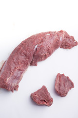 raw beef isolated on white background
