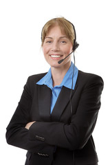 woman with headset