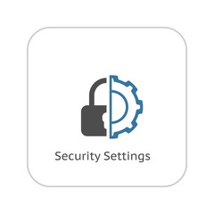 Security Settings Icon. Flat Design.