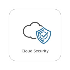 Cloud Security Icon. Flat Design.