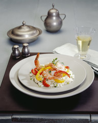 Rice with shrimp and peppers