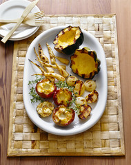Roasted vegetables and apples
