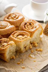 Breakfast rolls with honey and nuts