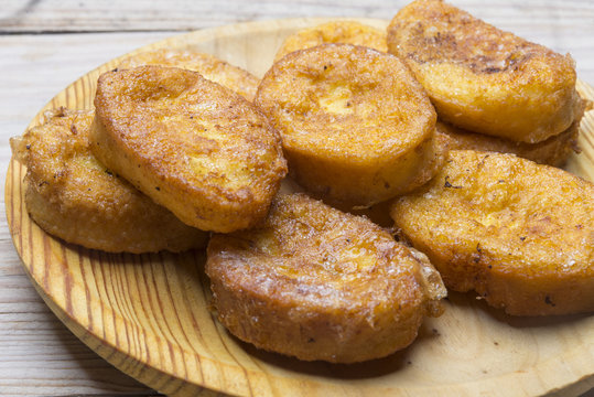 French toasts. Traditional Spanish torrijas