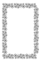 Black and white frame with shamrock contour