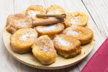 French toasts. Traditional Spanish torrijas