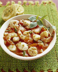 Scallops and shrimp with tomato sauce