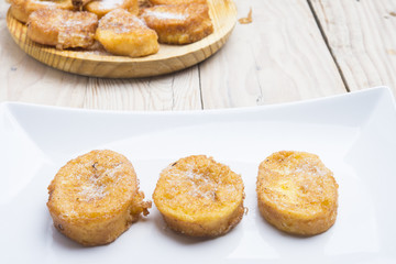 French toasts. Traditional Spanish torrijas