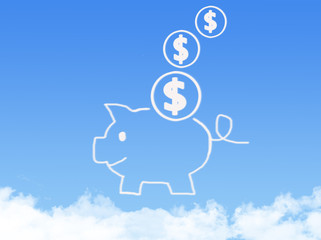 Piggy bank with cloud shape