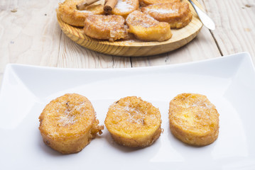 French toasts. Traditional Spanish torrijas