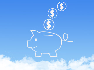 Piggy bank with cloud shape