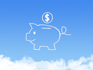 Piggy bank with cloud shape