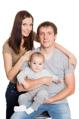 Portrait of young parents with son