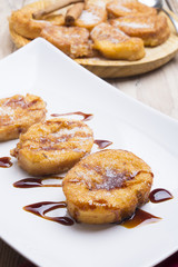 plate with torrijas, typical spanish