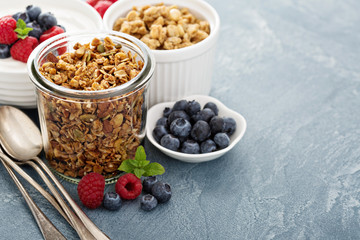 Breakfast items on the table