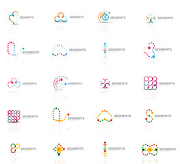 Fototapeta na wymiar Outline swirl and circle minimal abstract geometric logo set
