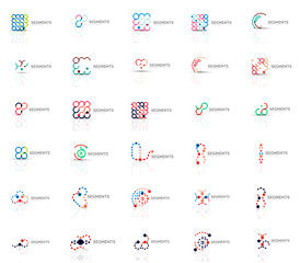Abstract company logo vector collection. Set of thin line design abstract logotypes. Universal branding concepts