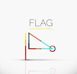 Logo flag, abstract linear geometric business icon
