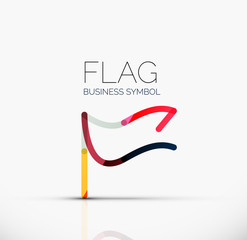 Logo flag, abstract linear geometric business icon