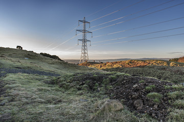 Electricity pylons in Scottish Field