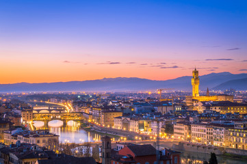 Fototapeta na wymiar Beautiful sunset over Florence, Itay