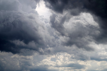 dark storm clouds on the sky before raining