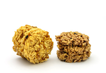 Original Thai rice crust isolated on clear white background