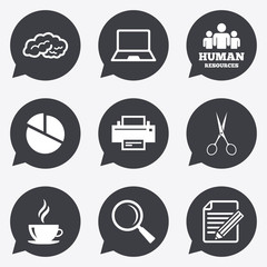 Office, documents and business icons.
