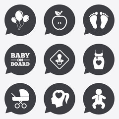 Pregnancy, maternity and baby care icons.
