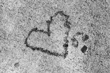 Heart Engraved on Sidewalk