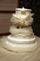 beautiful cake for wedding closeup