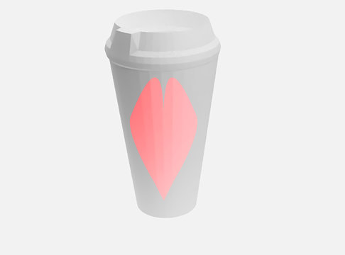 white cup heart