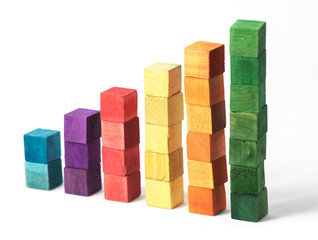 Coloured Cubes on White Background