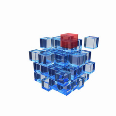 High tech cube figure