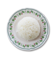 jasmine rice on white Background