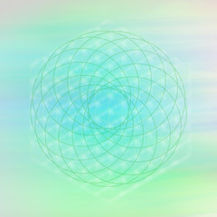 Sacred geometry green background