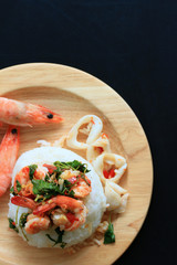 shrimp seafood basil rice