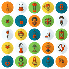 Womans Day Icon Set