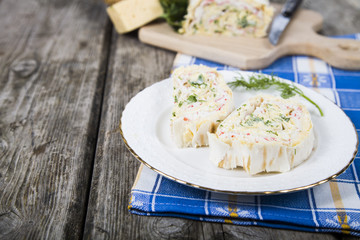 Roll on a wooden table