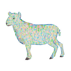 Easter lamb polygons vector