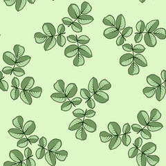Seamless pattern made from rose leaves.