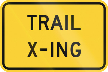 United States MUTCD road sign - Trail crossing