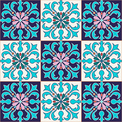 Vector seamless texture. Beautiful colored pattern for design and fashion with decorative elements