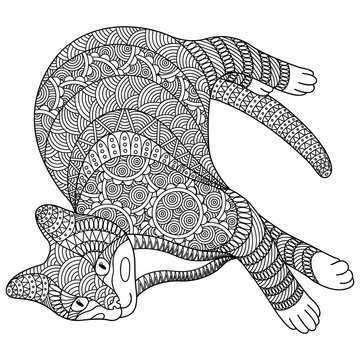  Decorative black and white cat.