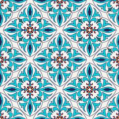 Vector seamless texture. Beautiful colored pattern for design and fashion with decorative elements