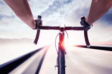 Foto op Canvas Cyclist in speed © alphaspirit